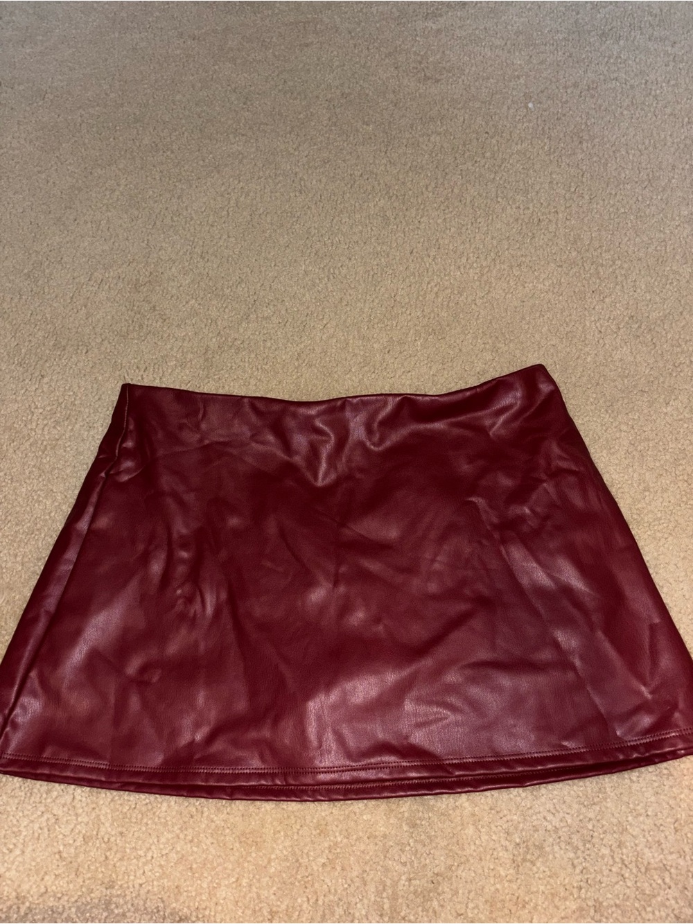 Altar'd State Wine Faux Leather Mini Skirt